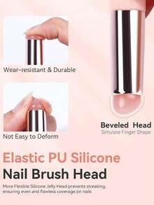 2 piezas Juego de brochas de silicona para uñas con efecto tie-dye, brochas reutilizables para polvo de uñas para arte de uñas tie-dye, adecuado para principiantes - Multicolor - Ver 4