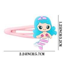 12pcs Mermaid Hair Clips, Cartoon Mermaid BB Clips, Mermaid Theme Party Decorations, Birthday Party Favors, Gift Bag Filler - View 2