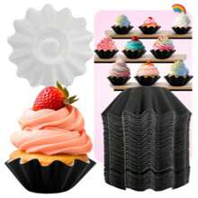 Cupcake Liners, Baking Utensils, Matte Black, 50 Pieces - View 1