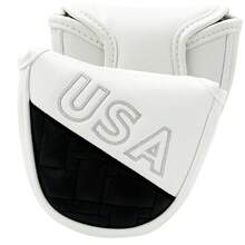 Funda para cabeza de putter de golf bordada con diseño de EE. UU., cierre de gancho y bucle, simple y práctica, compatible con la mayoría de las marcas de putters - Blanco - Ver 3