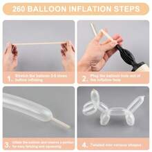 Clear 260 Balloons 100 PCS Premium Long Skinny Latex Balloons For Animal Twisting Beginners Weddings Birthdays Party Decorations - Trong sáng - Xem 5
