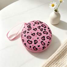1pc EVA Material Round Earphone Storage Bag, Cute Print Shockproof Portable Digital Accessory Organizer Bag (Print Position Not Fixed) - View 15