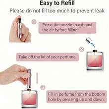 1pc Portable Perfume Spray Bottle - Leak-Proof Aluminum Alloy 5ml Atomizer, Travel Essential, Refillable Design - 彩色 - 查看 6