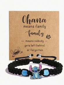 1 chiếc vòng tay hợp kim thủ công bện điều chỉnh được hình Stitch hoạt hình Disney, món quà tinh tế thích hợp dành cho bạn bè và người yêu! - Nhiều màu - Xem 12