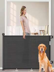 Cổng chắn thú cưng có thể mở rộng bằng lưới PVC, dễ lắp đặt, phù hợp cho chó con, mèo con và các vật nuôi khác, không cần khoan để ngăn thú cưng bỏ trốn, thích hợp cho cầu thang, hành lang và hiên nhà, rào chắn lưới nhẹ cho thú cưng, cổng chắn thú cưng có thể mở rộng, giải pháp rào chắn cho thú cưng. - Nhiều màu - Xem 4