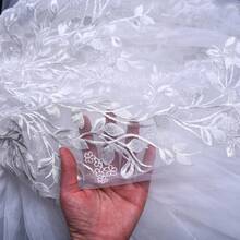 1pc 3 Meters Cathedral Lace Applique Embroidered Bridal Veil With Comb, Suitable For Wedding, Beach Wedding Photography - Multicolor - View 5