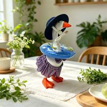 Summer Desk Goose Outfits Bikini Swimsuit With Swim Ring And Hat Set For 7 Inches Mini Desktop Goose Statue - 7-inch Violet - View 3