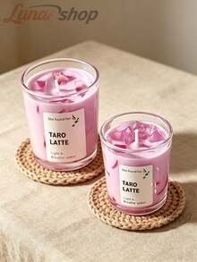 1Pc Coffee Cup Jelly Wax Candle (Lavender/Taro Latte, Mild Scent) Purple Series Candles | Long-Lasting 12-30 Hours Plant-Based Scent | Living Room/Bedroom Relaxation, Candle Stick Holder Fit, Home & Living Decor, Suitable For Valentines/Mother's Day/Fathers Day Gifts/Birthday/Party Gifts, Wedding Accessories/Ornaments, Coffee Lovers' Exclusive Gift, Men/Women Gift Ideas - Nhiều màu-2 - Xem 4