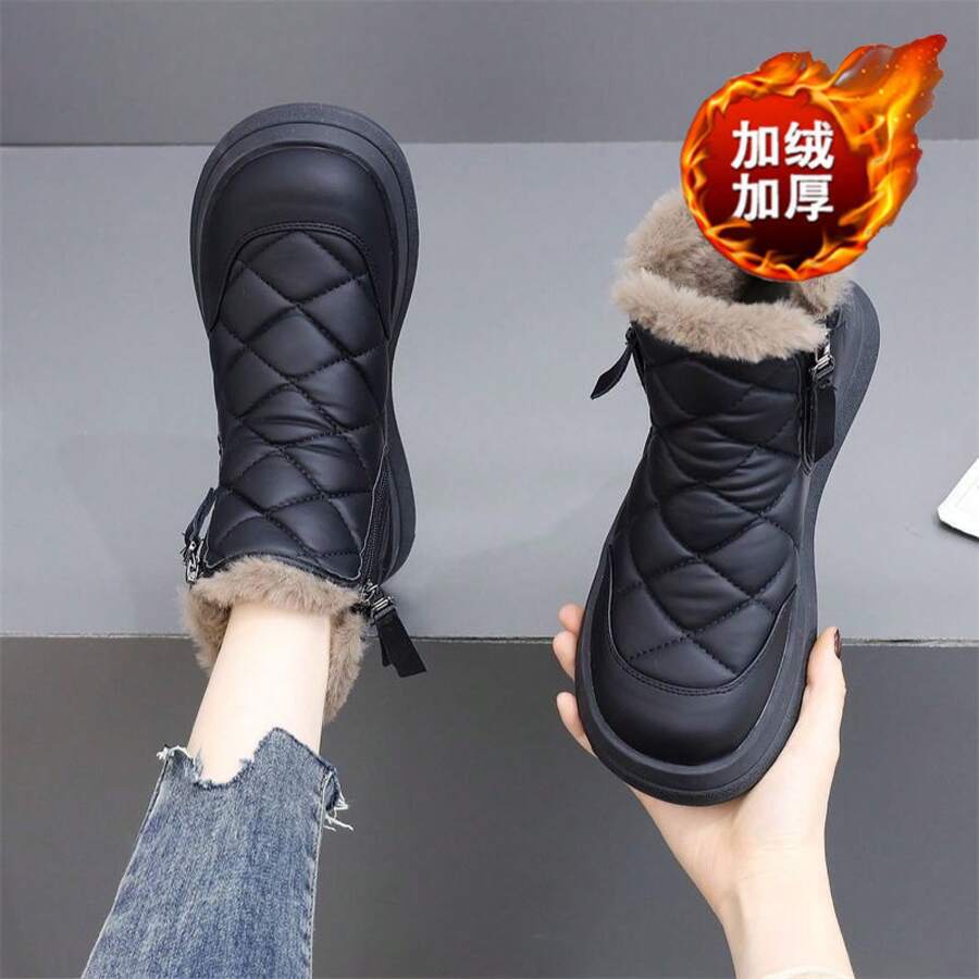 Women Flats - F2388 Khaki Fleece Lining - View 1