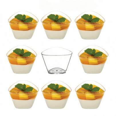 Bộ 10/25 cốc tráng miệng tái sử dụng 150ml (5oz), thích hợp đựng trái cây, kem, bánh pudding, mousse, thạch, dùng trong các bữa tiệc, các món tráng miệng, bánh kem mini, phù hợp cho các buổi tiệc, tiệc trà chiều, trang trí tráng miệng, tiệc sinh nhật, tiệc cưới và các dịp khác.