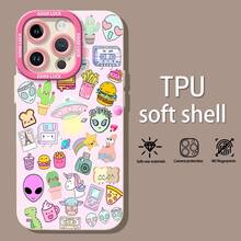 Funda para móvil con un bonito diseño de dibujos animados, compatible con Samsung, Apple, VIVO, OPPO,  y Honor. Fabricada en TPU, ofrece protección contra golpes y caídas. Un regalo perfecto para amigos y familiares. - Blanco - Ver 2