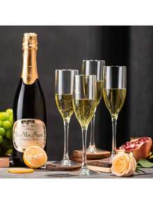 12pcs Acrylic Champagne Glasses, 5oz (Approx. 141.7g) Unbreakable Reusable Stemware - Modern And Perfect For Home Daily Use, Weddings, Baking, Drinking, Party Supplies (Clear) - View 5