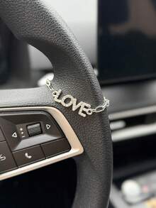 1pc LOVE Letters Car Steering Wheel Decoration Car Interior Decoration Accessories - A - View 3