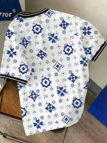 Camiseta de corte recto de talla estándar para hombre - Azul - Ver 2