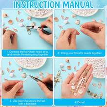 Mvyc Seashell Keychain Making Kit, Ocean DIY Handmade Keychain With Star, Pearl, Seahorse, Letter Beads, Keychain Clips And Tools, Suitable For Backpacks, Wallets, Handbags, Handmade DIY Supplies - Butterfly - View 2