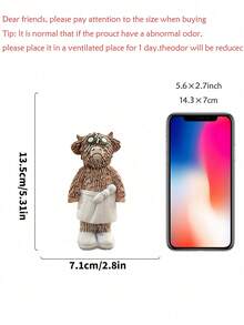 1件装高地牛浴室装饰品 - 可爱有趣的高地牛树脂装饰品，适用于客厅、卧室、浴室，男女通用 - C - 查看 6