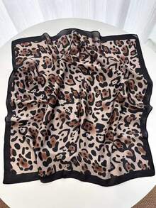 1 pieza Pañuelo cuadrado de satén con estampado paisley para mujer, pañuelo para la cabeza, accesorio para bolso - Marrón oscuro - Ver 2