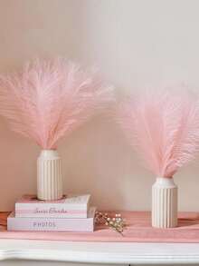 2/10/20pcs Artificial Pampas Grass, Artificial Plants, Boho Style Decor, Home Decor, Room Decor, Vase Filler, Wedding Decor, Christmas Decor, Spring Decor - Baby Pink - View 4