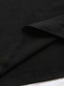 Camiseta de mujer de manga corta y cuello redondo con estampado de tortuga, ideal para el verano - Negro - Ver 3