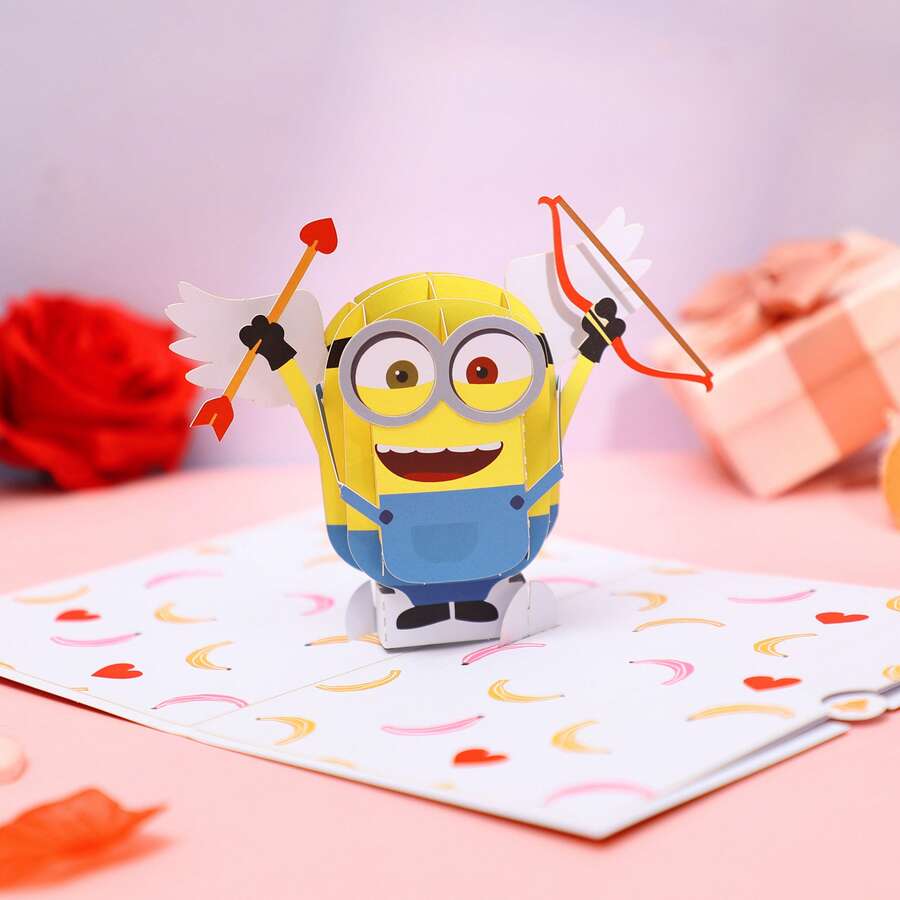 Miniso 1 Thiệp chúc mừng sinh nhật 3D hình Minion trong phim Despicable Me, Thiệp chúc mừng sinh nhật chủ đề Minion kèm phong bì, Thiết kế Minion chuối dễ thương, Món quà lý tưởng cho người hâm mộ. - A - Xem 1