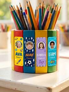 30pcs/60pcs/120pcs Customized Photo & Text Name Labels, Personalized Water Bottle Stickers, Custom Name Labels, Cute Theme Daycare Labels, Photo & Text Layout, Rectangular Shape - Model 6 - View 7