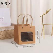 10 piezas/5 piezas Bolsas de regalo con ventana transparente, bolsas de regalo lindas y elegantes adecuadas para regalos pequeños, juguetes, y diversas ocasiones - multicolor - Ver 13