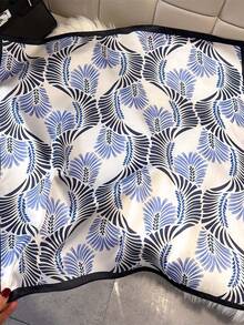 1条黑色金色棕榈叶图案65x65厘米缎面围巾，轻盈多用途颈巾，四季皆宜的配饰 - 彩色 - 查看 12