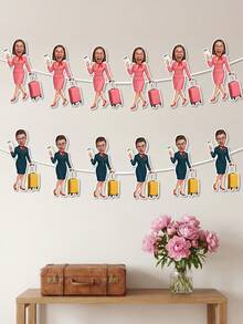 7/14/21pc Biểu ngữ tiệc tiếp viên hàng không in ảnh theo yêu cầu, Dây trang trí hình mặt tiếp viên hàng không cá nhân hóa, Dây cờ trang trí tiệc theo chủ đề tiếp viên hàng không, Trang trí tiệc chia tay, Trang trí tiệc theo chủ đề du lịch/hàng không độc đáo, Dành cho các bữa tiệc chia tay của tiếp viên hàng không và những người yêu thích du lịch, Phông nền tiệc theo chủ đề hàng không, Biểu ngữ tiệc du lịch tiếp viên hàng không in ảnh theo yêu cầu - Nhiều màu - Xem 4