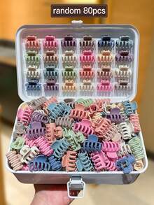 100/80/60/40/20pcs Women's Multi-Color Bone-Shaped Hair Clips, Small Size Hair Clips, Sweet & Cute Style, Women Hair Accessories. Suitable For Daily Casual, Shopping, Dating, Campus Wear. Summer Hair Claws Beach Claw Clips Vacay Hair Clutch - Multicolor - View 10