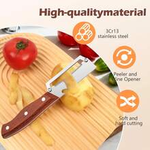 2-In-1 Fruit & Veggie Peeler With Bottle Opener Stainless Steel Upgraded Ergonomic Comfort Grip Non-Slip - 2 計數(第一代) - 查看 9
