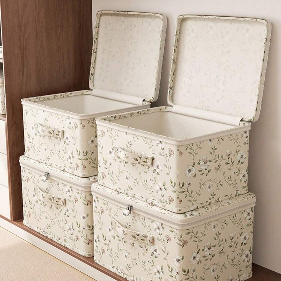 1个带盖可折叠布艺收纳盒:长方形,多用途,可用作衣柜收纳盒,存放衣物、办公用品等,也可用于家居收纳。 - 查看 1
