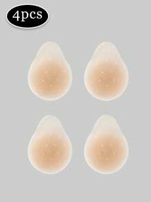 2/4个装女士硅胶乳贴，水滴形，透气，可重复使用3-4次，适合搭配各种服装 - 卡其色 - 查看 8