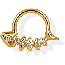Khuyên mũi hình cá 16G có khớp nối - Đính đá Cubic Zirconia, chất liệu G23, unisex, phù hợp cho xỏ mũi, sụn tai, vành tai. - Màu be - Xem 13