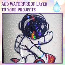 A4 Size Holographic Laminated Paper, 20 Sheets Transparent Self-Adhesive Waterproof Vinyl Material With Starry Rainbow Gemstone Pattern, Suitable For DIY Crafts, Scrapbooking And Card Making - Laminated Paper - View 5