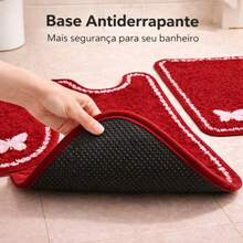 Delicato 3-Piece Non-Slip Bathroom Set Kit - 紅色 - 查看 2