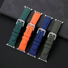 Dây đeo đồng hồ silicon dành cho nam và nữ, tương thích với Apple Watch Series 1-11 Ultra SE, tương thích với 38-49mm, thoải mái khi đeo trong công việc. - Không khuôn - Xem 1