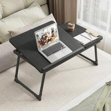Super life This Bedside Laptop Table Features Foldable Legs And Is A Multi-Functional Wooden Lap Table Suitable For Home Offices, Studies, Bedsides, Sofas, And Dormitories. - Rectangle - View 2