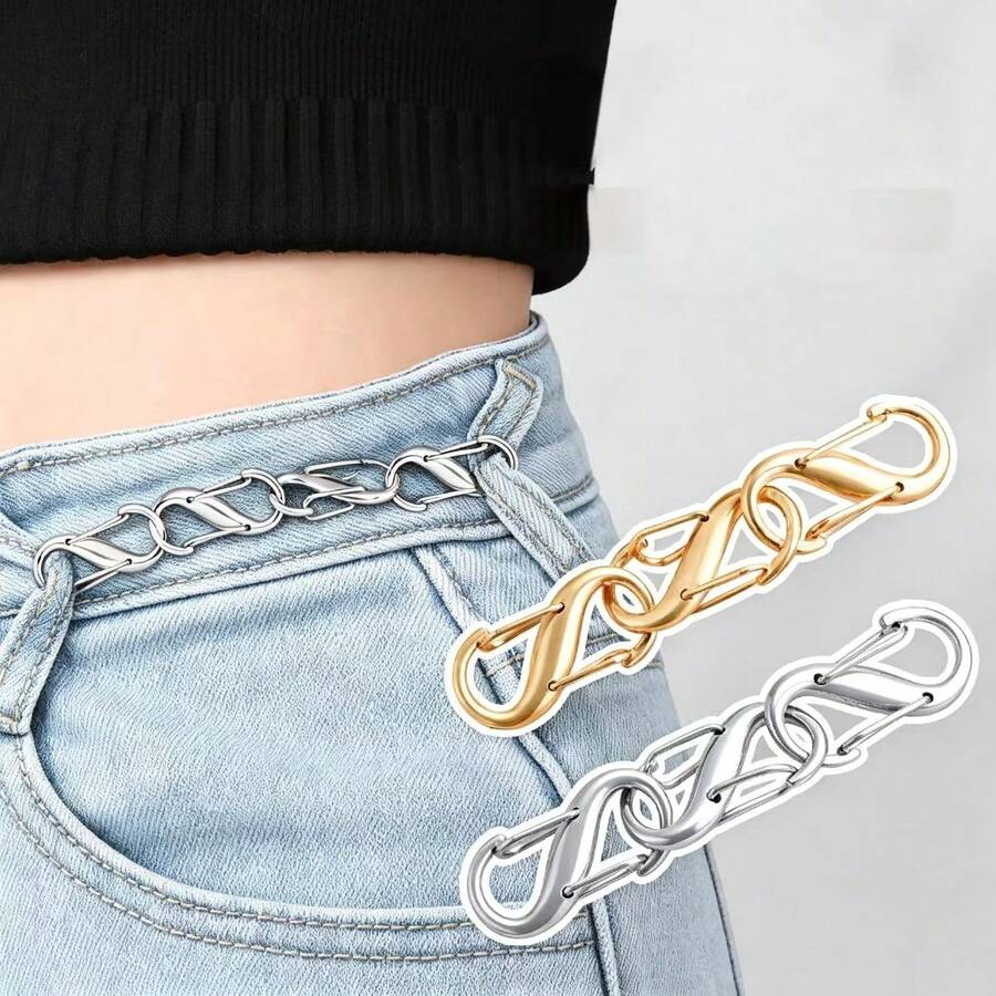 Set de 3 hebillas ajustables e invisibles para la cintura y accesorios - Adecuado para bolsos de cadena desmontables, ajuste de cintura, mochilas, cajas de llaves, accesorios de moda versátiles para cualquier ocasión