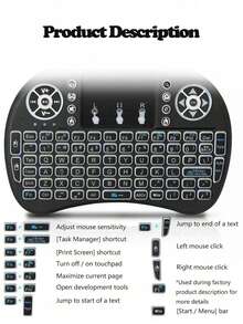 1pc 2.4G Wireless Dual-Mode Mini Flying Mouse With Touchpad Keyboard - Multicolor - View 8