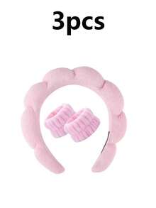 3pcs/Set Sponge Headband, Wristband, Yoga, Running, Skincare, Absorbent Hairband, Face Mask, Cleaning, Unisex Fitness, Beauty Accessories, Suitable For Bathroom, Cleaning, Travel Essentials, Gifts - Toiletries Set - View 12