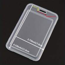 1pc Clear Card Holder Set With Retractable Clip, ID Badge Reel For Student/Teacher Pass, Key Cards, Driver's License - Transparent Protective Case - View 2
