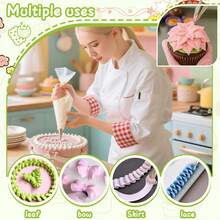 1pc/4pcs Stainless Steel Piping Nozzle Set, Metal Icing Piping Tips For Making Bows, Decorative Nozzles, Stainless Steel Leaf & Lily Flower Butter Baking Tools, Cake Decorating Supplies For Home And Bakery - Silver - View 3