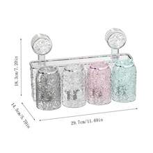 1 Set Glacier Pattern Wall Mounted Toothbrush Holder, No Drill Installation Toothpaste Dispenser With Rinse Cup, Suction Cup Toothbrush Organizer, Bathroom Automatic Toothpaste Squeezer - Transparent - View 17