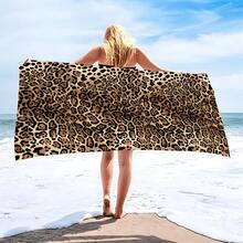 1pc Bestselling Leopard Print Microfiber Beach Towel, Cartoon Quick-Dry Beach Towel, Daily Use Sweat Towel, Absorbent Bath Towel, Digital Print, For Seaside, Hotel, Swimming, Outdoor Fitness, Oversized Bath Towel, Travel Essentials - A - Xem 1