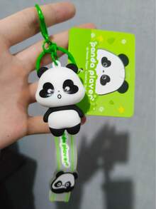 Llavero de estilo nacional con diseño de panda lindo, llavero de coche de dibujos animados, colgante de llavero para mochila - Multicolor - Ver 11
