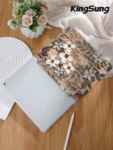 Kingsung Ốp bảo vệ máy tính bảng thêu họa tiết cây cỏ 2D, tương thích với iPad 9.7/10.2/10.5/10.9/12.9/Pro 11, iPad Air 8 (M4) thế hệ thứ 10 năm 2026 (11/13 inch), Galaxy Tab S6 Lite 10.4 inch, Kindle Paperwhite thế hệ thứ 12 năm 2024, Kindle thế hệ thứ 11 năm 2022, có lớp đệm mềm chống sốc, chân đế thông minh, chức năng tự động bật/tắt màn hình. - Nhiều màu - Xem 4