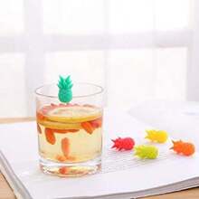 Pineapple Wine Glass Label Tags, Glass Drink Markers Set, Silicone Wine Glass Charms, Silicone Wine Glass Markers For Bar Party - View 4