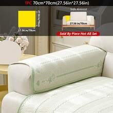 1pc Modern Minimalist Style Ice Silk Sofa Cushion, Non-Slip & Scratch Resistant, 4-Season Universal Seat Pad, Fits 1-4 Seater Sofa Protector, Machine Washable, Suitable For Living Room And Bedroom Decorative Pillow - Green - View 21