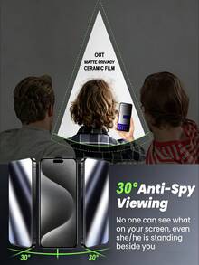 NNBILI 2片裝超薄磨砂霧面隱私陶瓷膜，適用於 Galaxy S21/S21+/S21Ultra/S22 5G/S22+5G/S22Ultra/S23Ultra S23/S23+/S24/S24Plus/S24 Ultra/S25/S25Plus/S25Ultra/S25Edge/S26/S26Plus/S26Ultra 系列，高級磨砂表面，隱私螢幕保護貼，非玻璃材質 - 黑色 - 查看 5