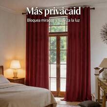 Plain Velvet Curtain With 8 Buttons (1 Piece), Soft And High Quality Fabric, Enhances The Style Of Your Home, Perfect To Complement Any Modern Decor Style. - Bordeaux - View 10